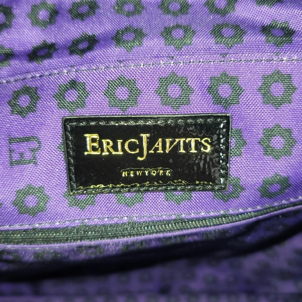 Eric Javits New York Black Patent Leather Backpack Gold Hardware NWT